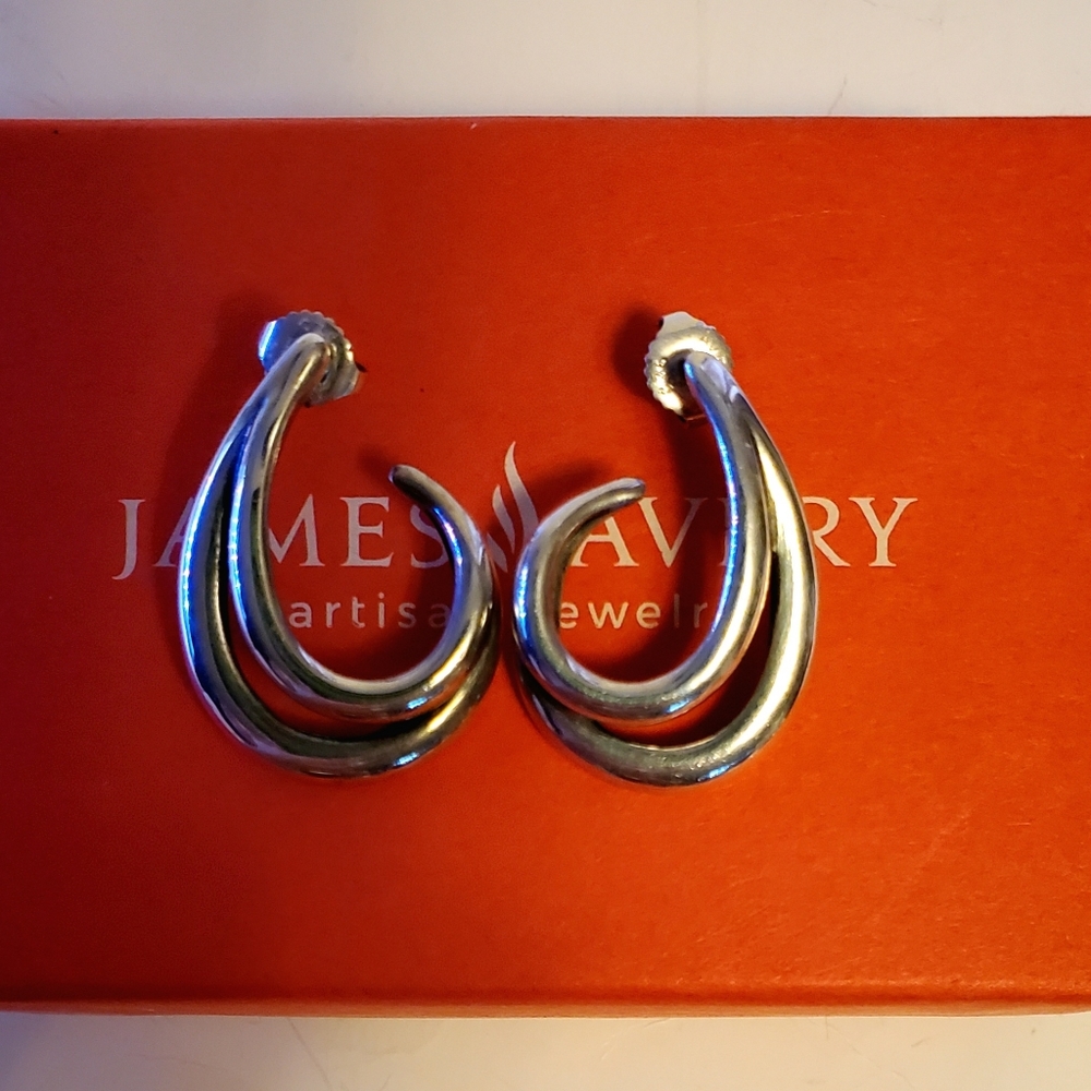 James Avery Retired Double Curl Ear Posts - image 2
